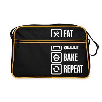 Eat Sleep Bake Repeat - Sac Retro - noir/or - Devant