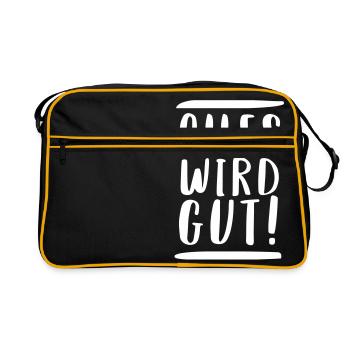 ALLES WIRD GUT! - Retro Tasche - Schwarz/Gold - Vorne