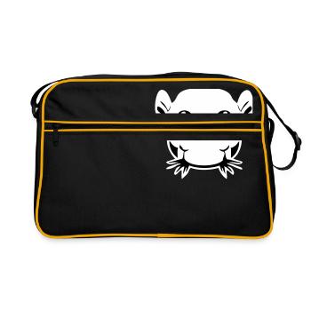 Cartoon Axolotl - Retro Bag - black/gold - Front