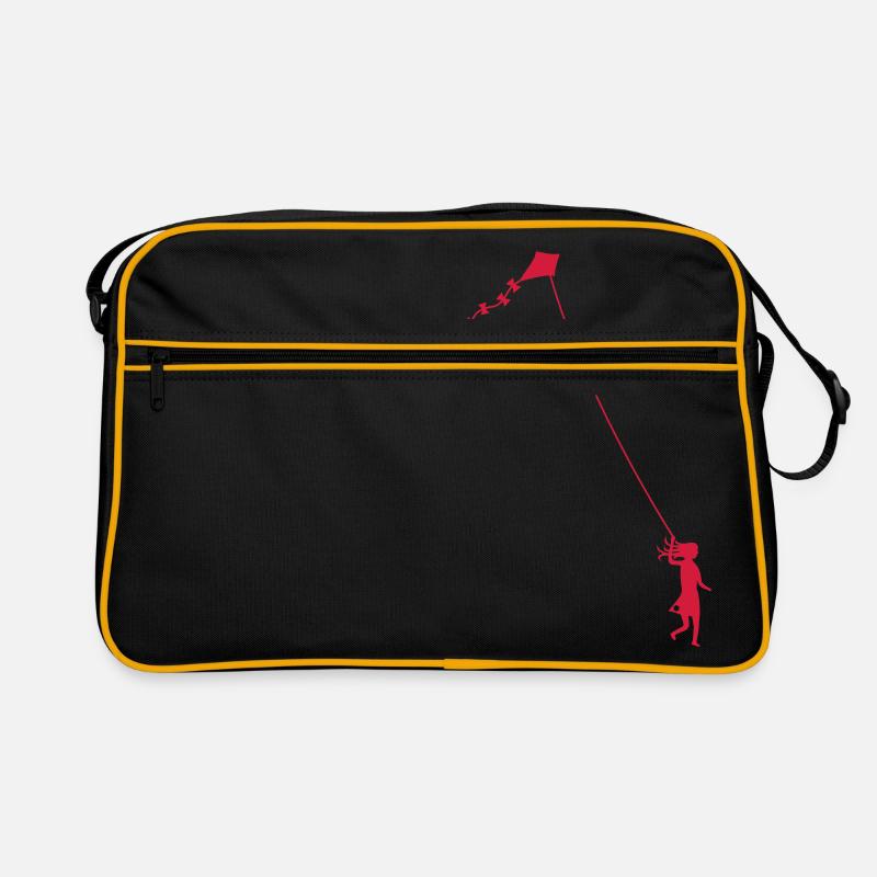 Let´s go fly a kite! - Retro Tasche - Schwarz/Gold