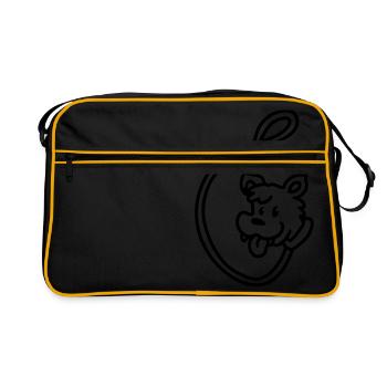 Laisse pour chien - ligne - Sac Retro - noir/or - Devant