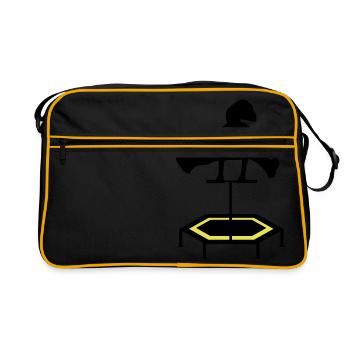 jumping trampoline girl jump jump gift - Retro Bag - black/gold - Front