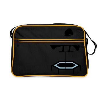 jumping trampolin girl jumpen jump Geschenk - Retro Tasche - Schwarz/Gold - Vorne
