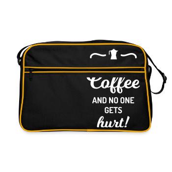 give me coffee no one gets hurt Spruch Kaffee - Sac Retro - noir/or - Devant
