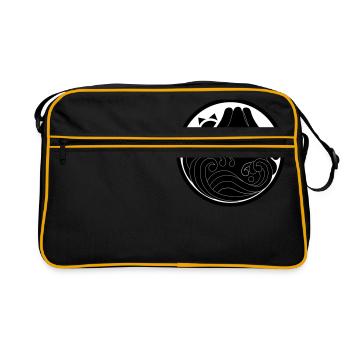 motif japonais "Fuji et Wave" - Sac Retro - noir/or - Devant