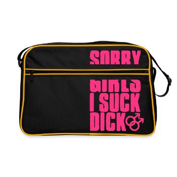Désolé les filles je suce dick - gay - gay-gay - Sac Retro - noir/or - Devant