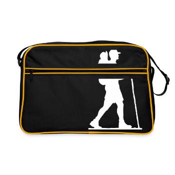 hiker - wanderer - Retro Tasche - Schwarz/Gold - Vorne