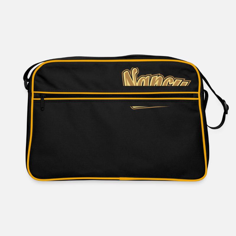 Nancy - T-shirt personalised with your name - Retro Bag - black/gold