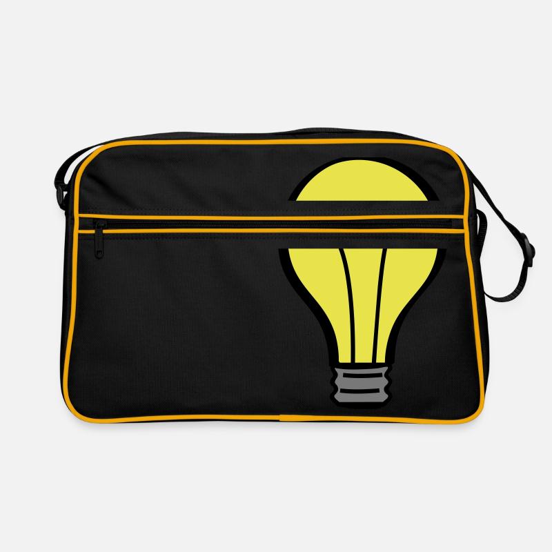 Glühbirne - Retro Tasche - Schwarz/Gold