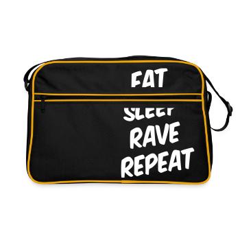 EAT SLEEP RAVE REPEAT - Retro Bag - black/gold - Front