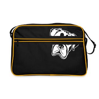 Boxer *hell* nur für dunkle Textilien - Retro Tasche - Schwarz/Gold - Vorne