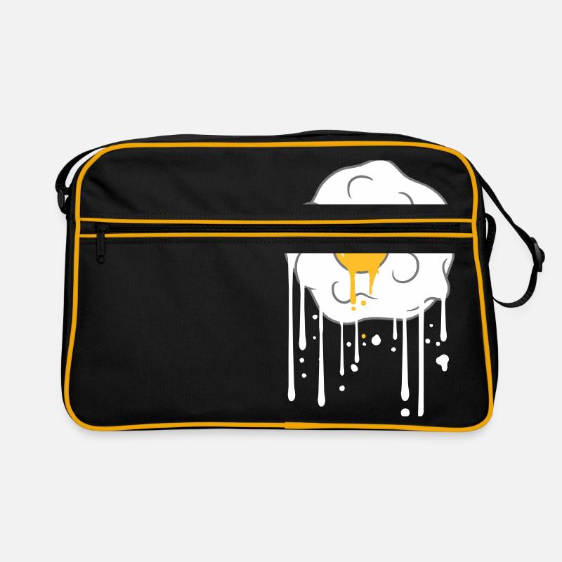 graffiti tropfen spiegelei kochen braten essen ei Retro Tasche