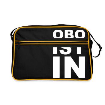 Oboistin Musikerin - Retro Tasche - Schwarz/Gold - Vorne