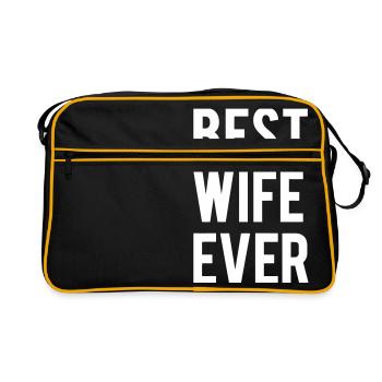 BEST WIFE GIVES THIS - Sac Retro - noir/or - Devant