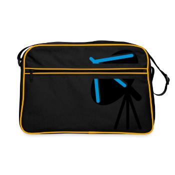 satellite dish facing to the sky - Retro Bag - black/gold - Front