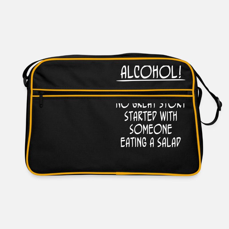 Alcohol! Because No Great Story Started With ... Retro Tasche
