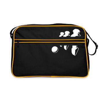 Joueur de football - Kicker shirt - Sac Retro - noir/or - Devant