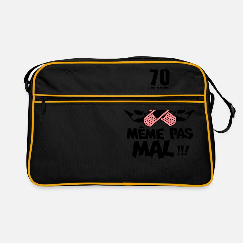 70 ans meme pas mal anniversaire muscle - Sac Retro - noir/or