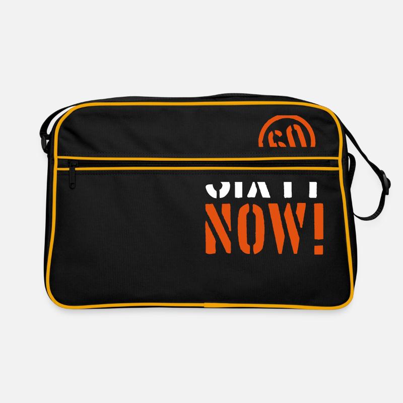 sixty now 60 Geburtstag happy birthday sechzig - Retro Tasche - Schwarz/Gold