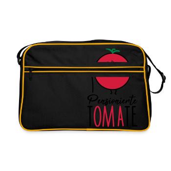 Pensionierte Oma - Retro Tasche - Schwarz/Gold - Vorne