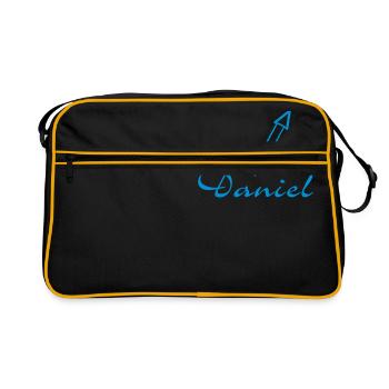 Daniel Lettering with Rocket | Vectorgraphic - Retro Bag - black/gold - Front