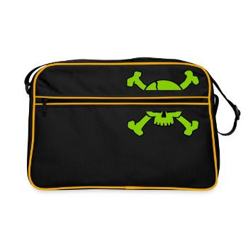 CROSSED SKULL - 2C - Retro Bag - black/gold - Front