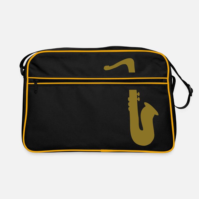 saxophone - Retro Tasche - Schwarz/Gold