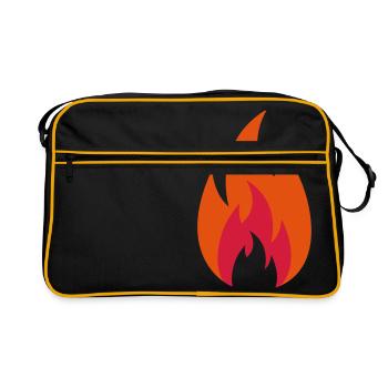 Feuer Design, Lit Shirt - Retro Bag - black/gold - Front