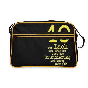 vierzigster Geburtstag - Retro Tasche - Schwarz/Gold - Vorne