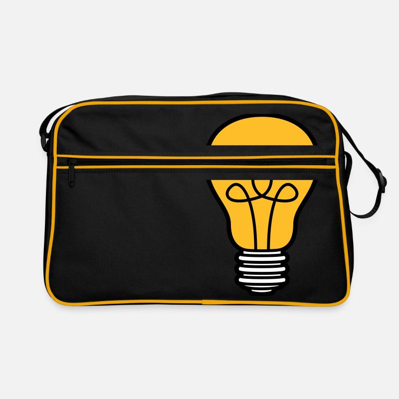 gluehbirne licht strom idee schlau ueberlegen loes Retro Tasche
