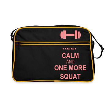 Keep calm and squat - Retro Bag - black/gold - Front
