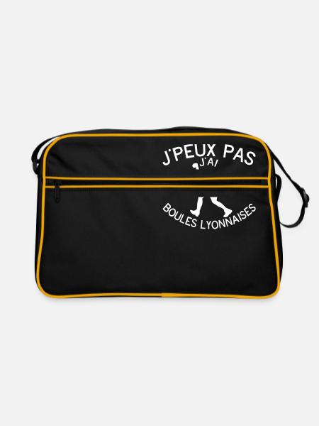 boules lyonnaises je peux pas citation - Sac Retro - noir/or - Devant