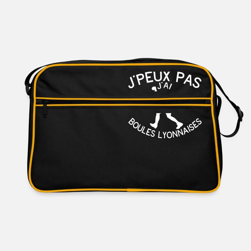 boules lyonnaises je peux pas citation - Sac Retro - noir/or