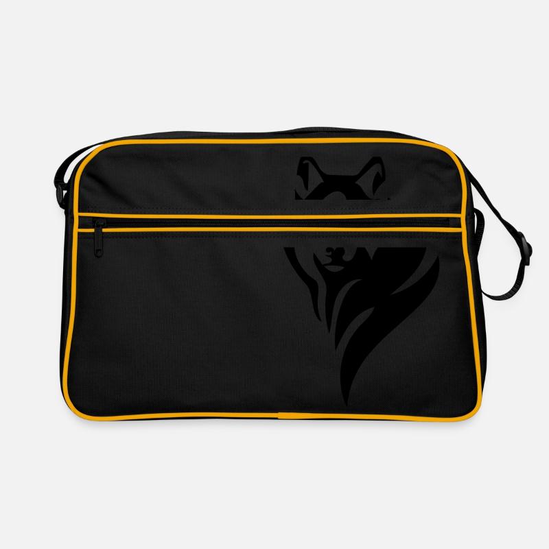 Wolf - Retro Tasche - Schwarz/Gold