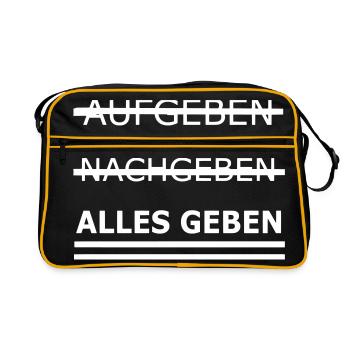 Alles geben - Retro Tasche - Schwarz/Gold - Vorne