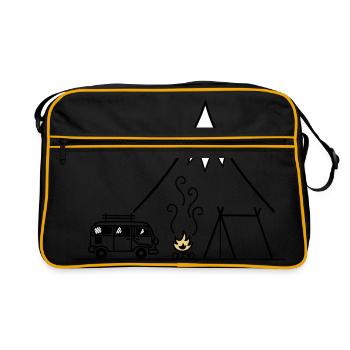 Campfire voyage de camping - Sac Retro - noir/or - Devant