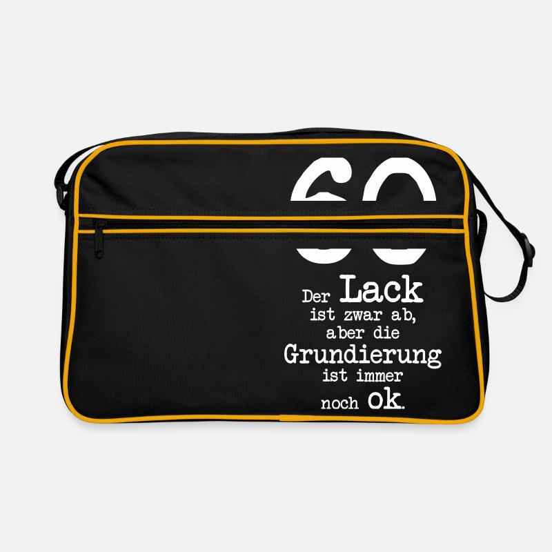 sechzigster Geburtstag - Retro Tasche - Schwarz/Gold