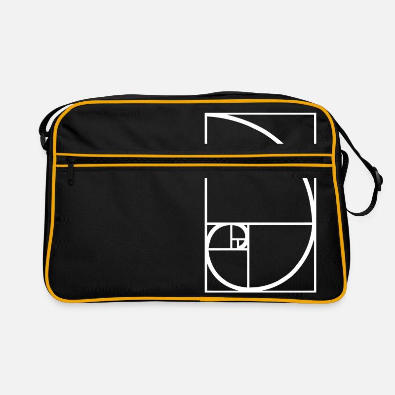 Fibonacci Kurve goldener Schnitt Art - Retro Tasche - Schwarz/Gold