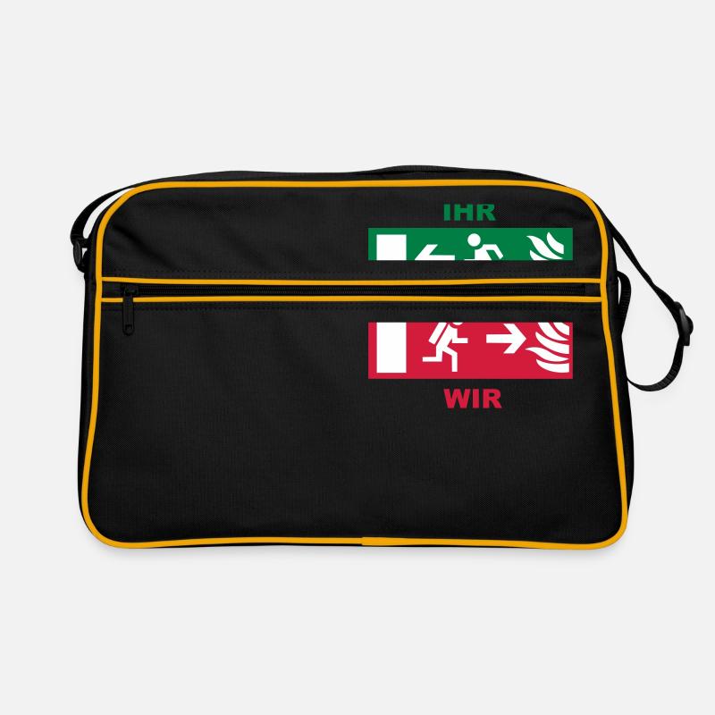 Feuerwehr - Retro Tasche - Schwarz/Gold