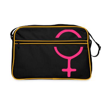 Femme Femelle Féminin Sexe - Sac Retro - noir/or - Devant