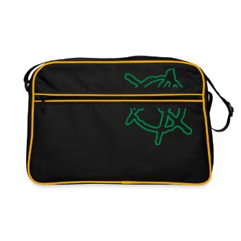 Anarchie Contours dessinés à la main - Sac Retro - noir/or - Devant