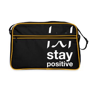 stay positive happy success math computer science - Retro Bag - black/gold - Front