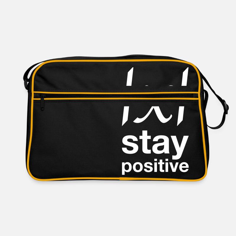 stay positive glücklich Erfolg Mathe Informatik Retro Tasche