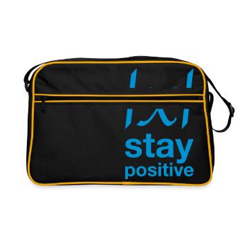 stay positive happy success math Nerdy - Retro Bag - black/gold - Front