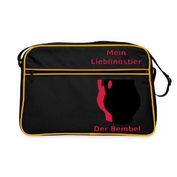 My favorite animal of the Bembel - Retro Bag - black/gold - Front