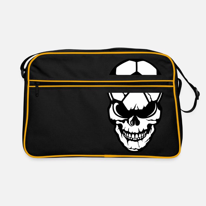 Fußball Kopf des Todes Schädel Schädel Retro Tasche