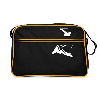 ski jump with mountains - Sac Retro - noir/or - Devant