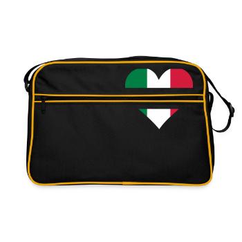 Un coeur pour l'Italie - Sac Retro - noir/or - Devant