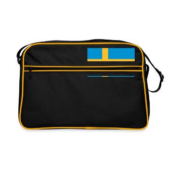 National Flag Of Sweden - Retro Bag - black/gold - Front