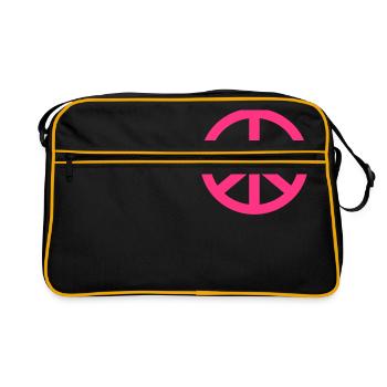 symbole de la paix de la fierté gaie de couleur rose - Sac Retro - noir/or - Devant
